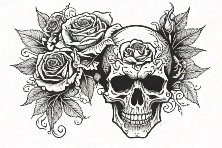 Hard Core And Skull And Roses