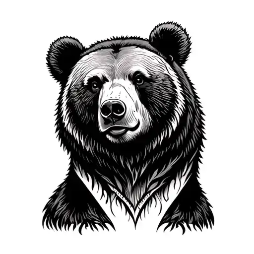 Bear On The Shoulder Of Graphics Tattoo In Style