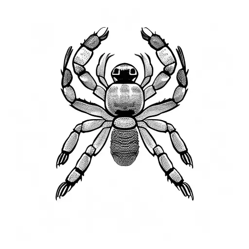 Tarantula With Big Torax And An Dark Eye In The Middle