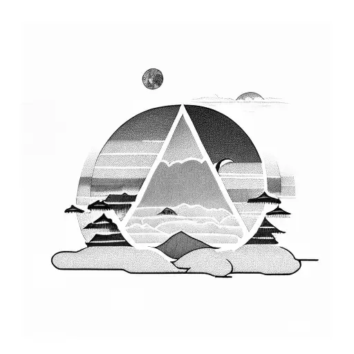 Lake With Moon Reflection And Docks On Horizon