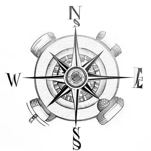A Compass With Basketball And Boxing Gloves As The Pointers