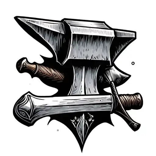 Anvil And Hammer And Sword
