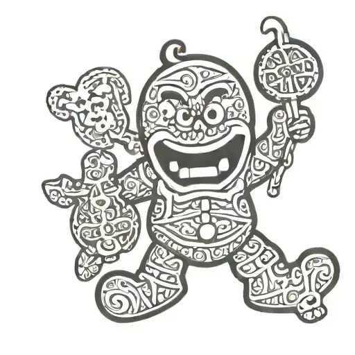 Gingerbread Man From Shrek Broken Head Profile Holding