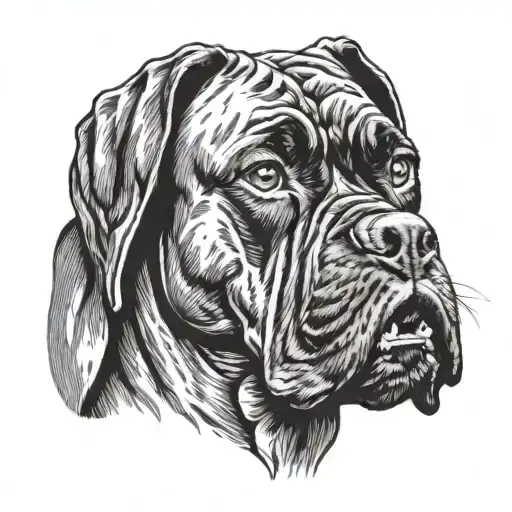 A Boxer Dog Barking Aggressively And From The Side