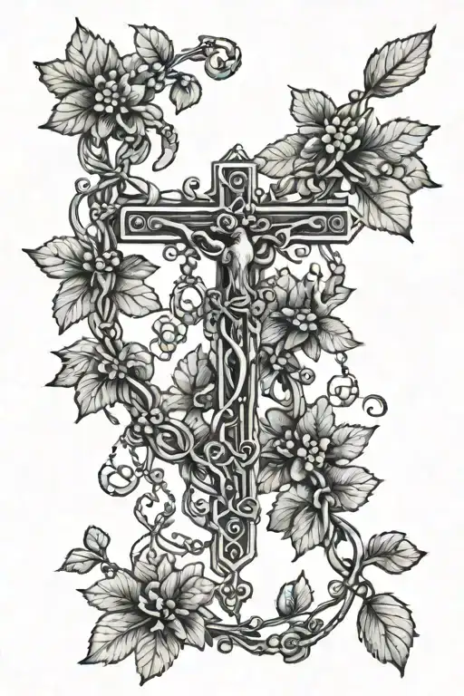 Vines Wrapping Around My Forearm In The Shape Of A Rosary