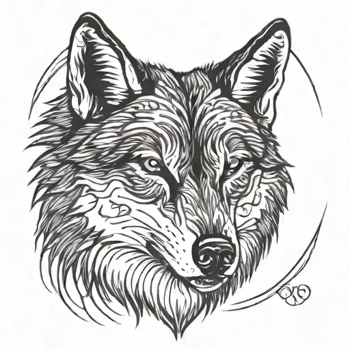 Tough Wise Old Wolf Head