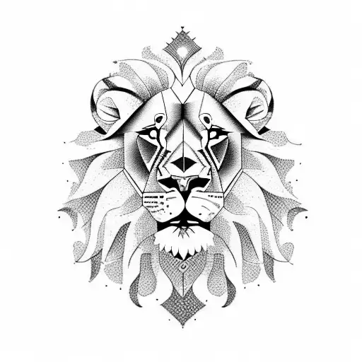 A Lion's Face Adorned With Intricate Patterns Inspired By Biblical Scriptures