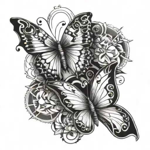Butterfly With Sagittarius And Pisces