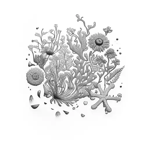 A Bunch Of California Wildflowers And The Ocean