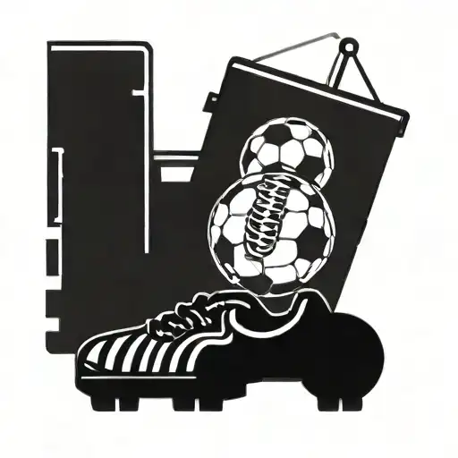 A Stylized Football With Dart Board Markings And Fork Lift Tines As The Laces