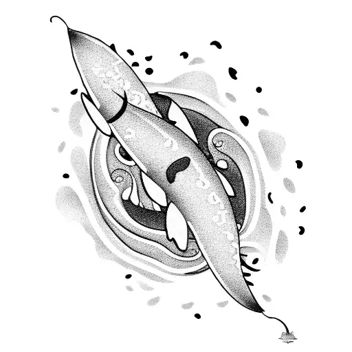 A Japanese Traditional Ocean Wave Butterlies And A Palm Tree