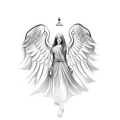 Angel With Clock And Lightining