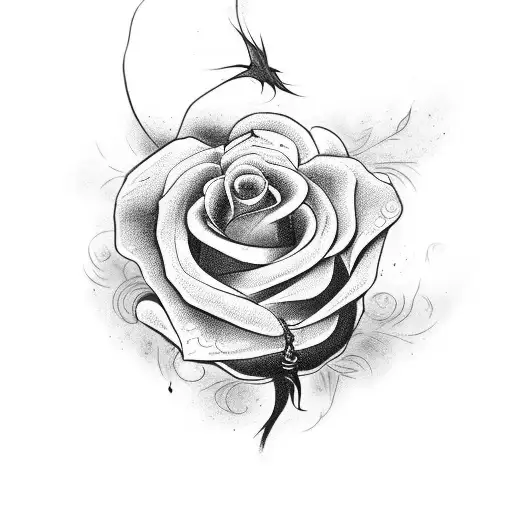 A Withered Rose In A Vase That Is Broken