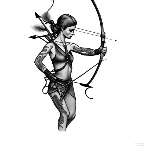 A Woman With A Bow And Arrow