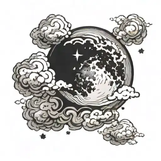 Dark Moon With Clouds