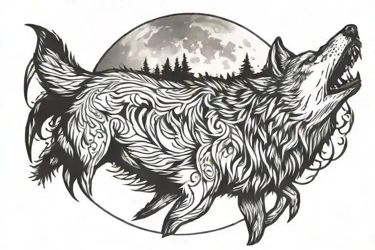 Wolf Howling At The Moon