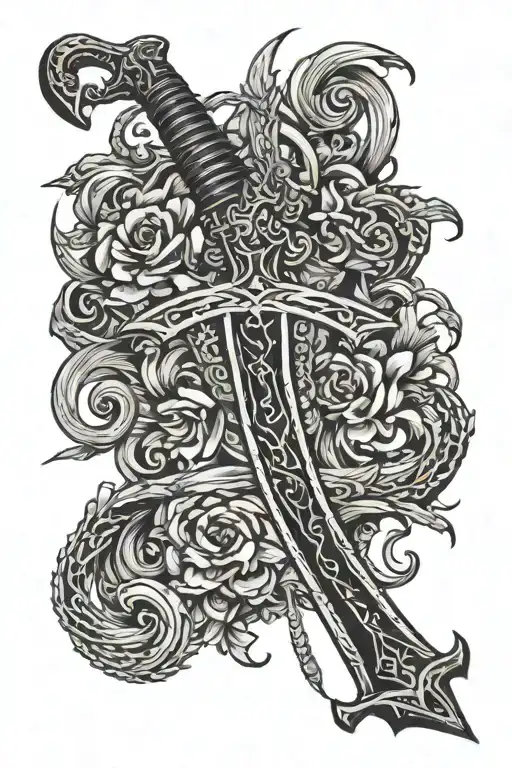 Long Thin Sword On Back