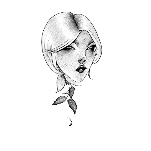 A Girl Holding A Rose With Voluptious Hair