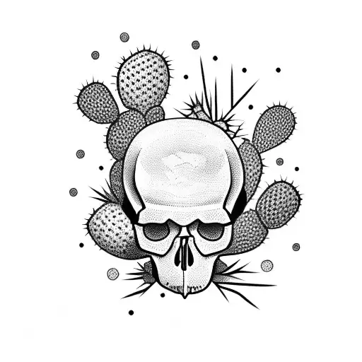 Skull With Cactuses