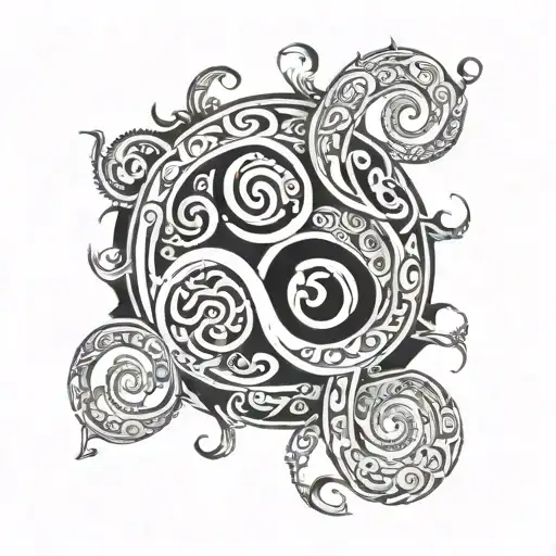Triskelion Symbol Incorporating Spirals