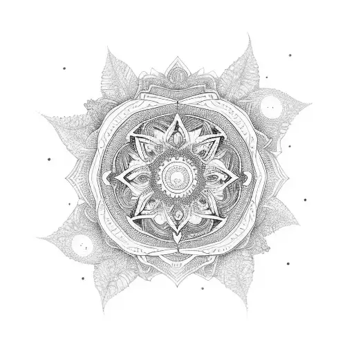 An Intricate Mandala Design Incorporating Elements Of Nature
