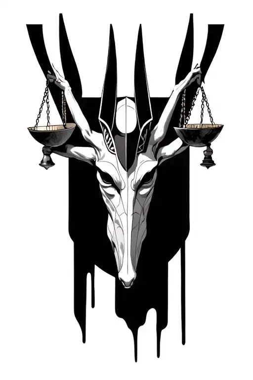 Anubis Breast Holding The Balance Scales