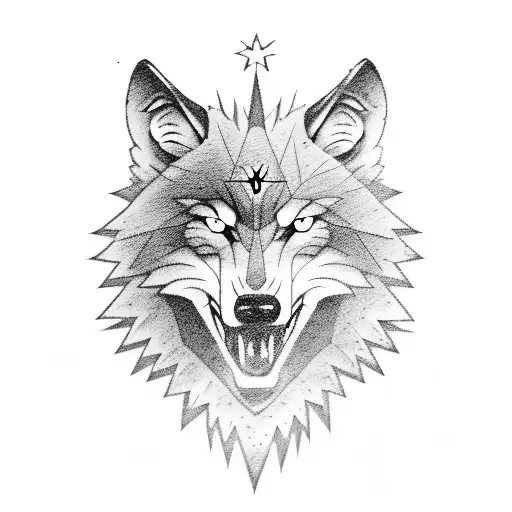 Wolf Clock American Flag