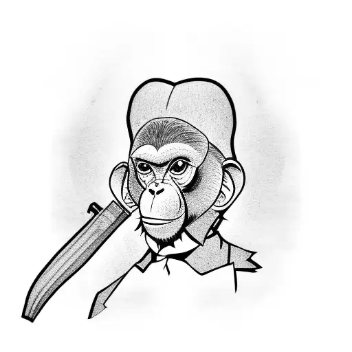 A Monkey With Suit In Peaky Blinder Style