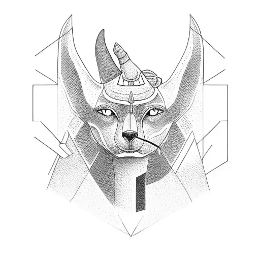 Anubis With Triangle Background