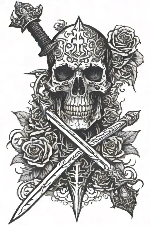 Scary Sword And Skull