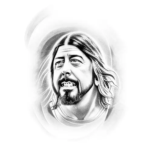 Dave Grohl As A Greek God Parts Of Face And His Guitar