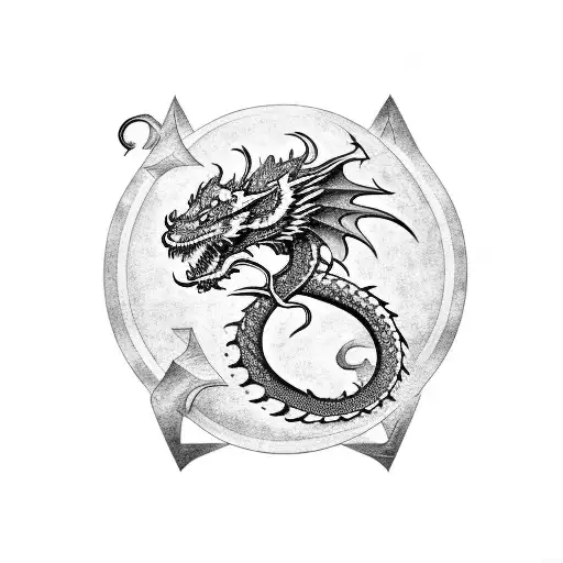 A Dragon That Forms The Letters Sr