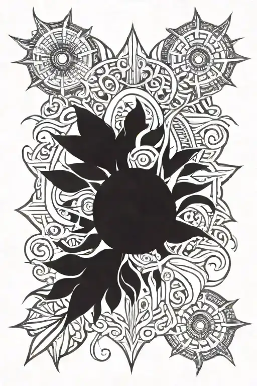 Filipino Tribal Sun Shoulder Tattoo Design