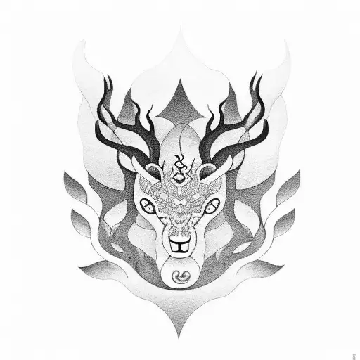 Intricate Blackwork Forest Animals Forming A Yin Yang Symbol