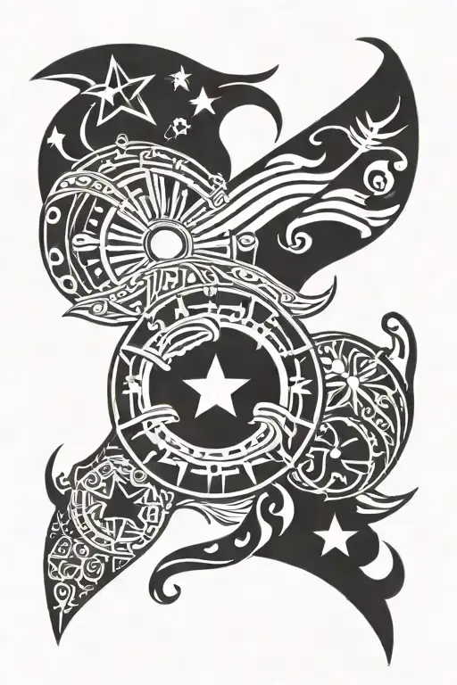 Filipino Tribal Flag Shoulder Tattoo Design Inspired