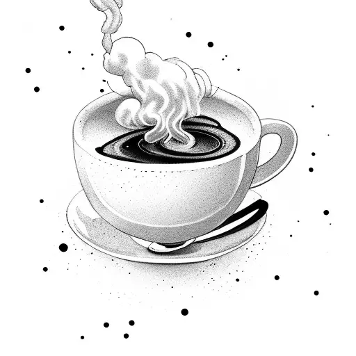 A Steaming Cup Of Coffee With A Galaxy Inside