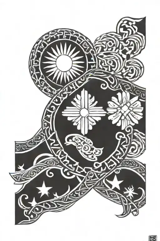 Filipino Tribal Flag Tattoo Design Inspired