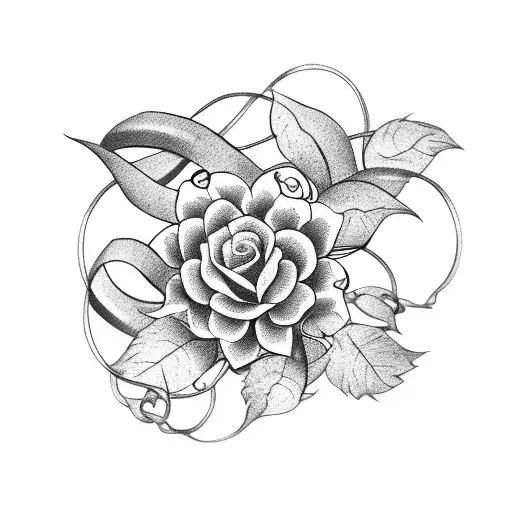 A Tattoo Of A Film Reel Intertwined With A Vine Of Blooming Flowers
