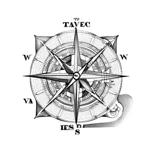 A Detailed Map Of The Client's Favorite Travel Destination With A Vintage Compass In The Center