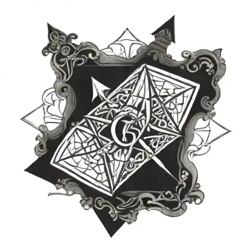 Square And Compass With Intricate Details