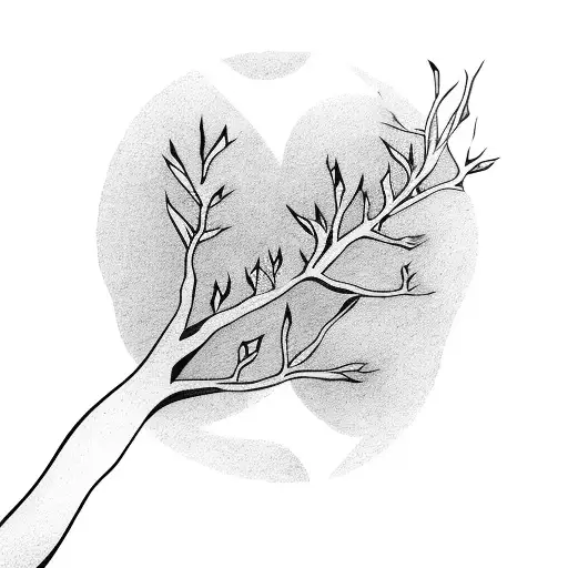 One Girl Holding A Tree Branch In Protest