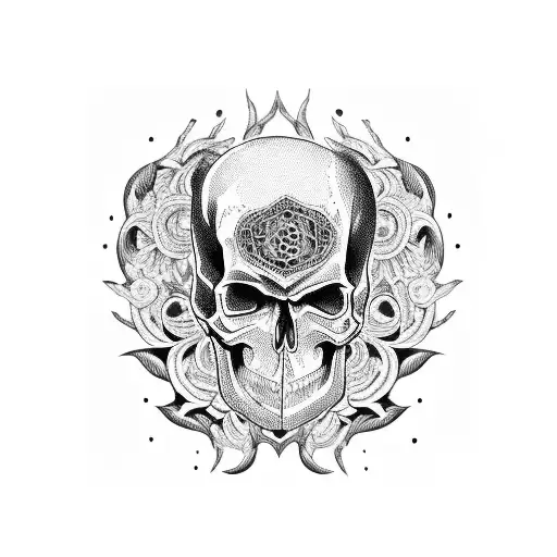 Skull With Intricate Gothic Patterns