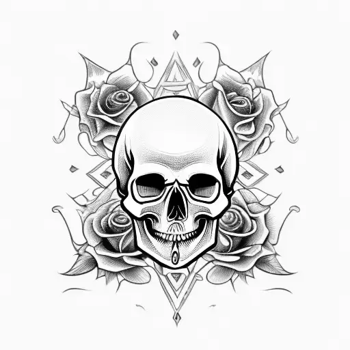 Skull Pierced With A Knife