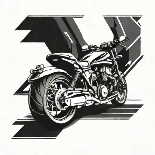 A Sleek Yamaha Motorcycle Intertwined With Dark Art Elements