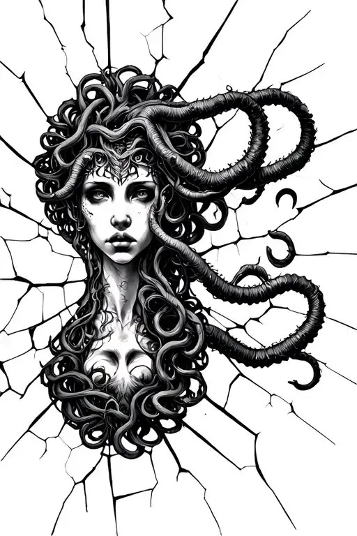 Medusa Seen From A Broken Mirror