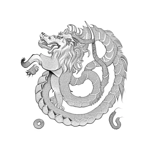 Capricorn Winged Lion With Rattlesnake Head For A Tail