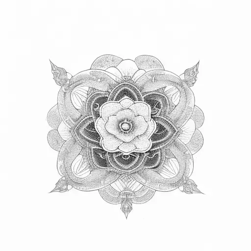 Atonui Intertwined With Delicate Floral Elements