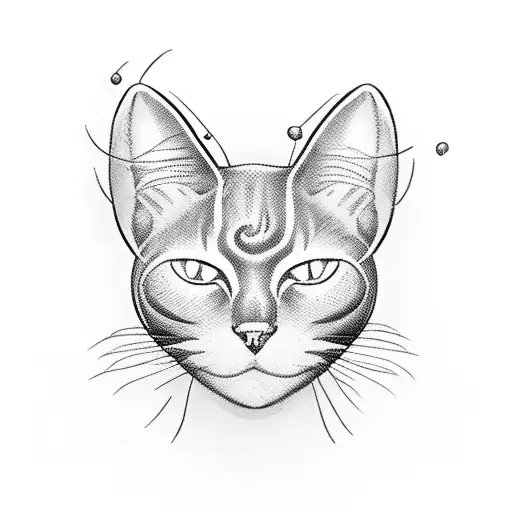 Black Cat Who Sits On A Bull