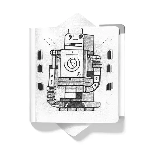 A Futuristic Robotic Arm Holding A Book With The Word 'Bea' On The Cover