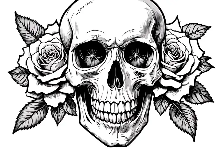 Skull With Roses